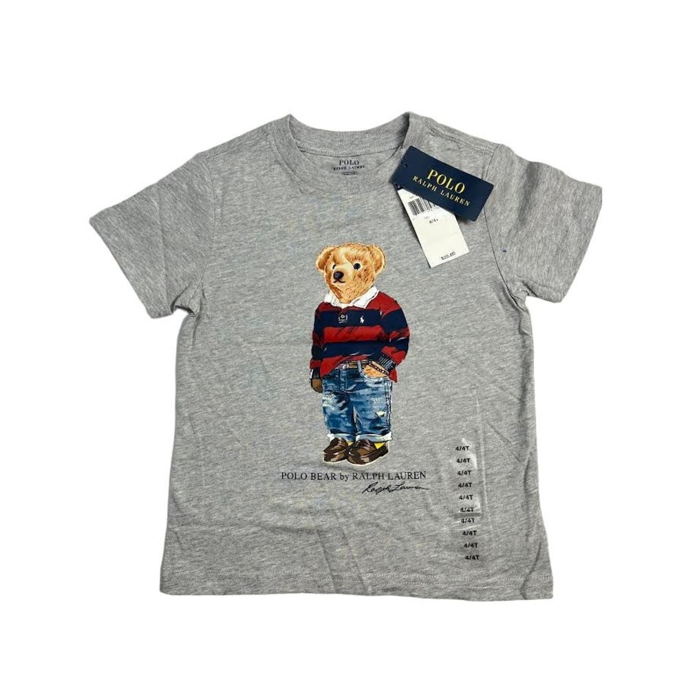 NEW! Polo Ralph‎ Lauren Boys Bear Cotton Tee Grey 4/4T - Picture 3 of 4